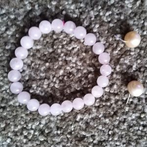 Pearl bracelet & earring set